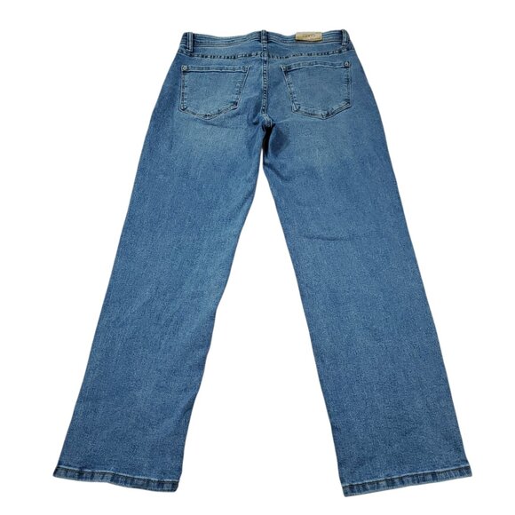 Curve Appeal Jeans High Rise Concealed Comfort Waist Straight Blue Size 6 28 - Picture 2 of 8